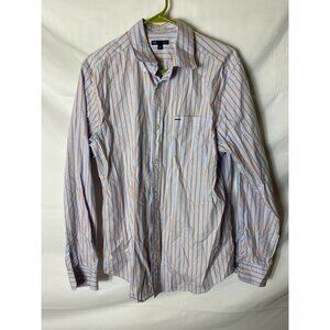 GAP MENS ORIGINAL FIT DRESS SHIRT BUTTON DOWN SIZE LARGE 16 16 1/2 BLUE ORANGE